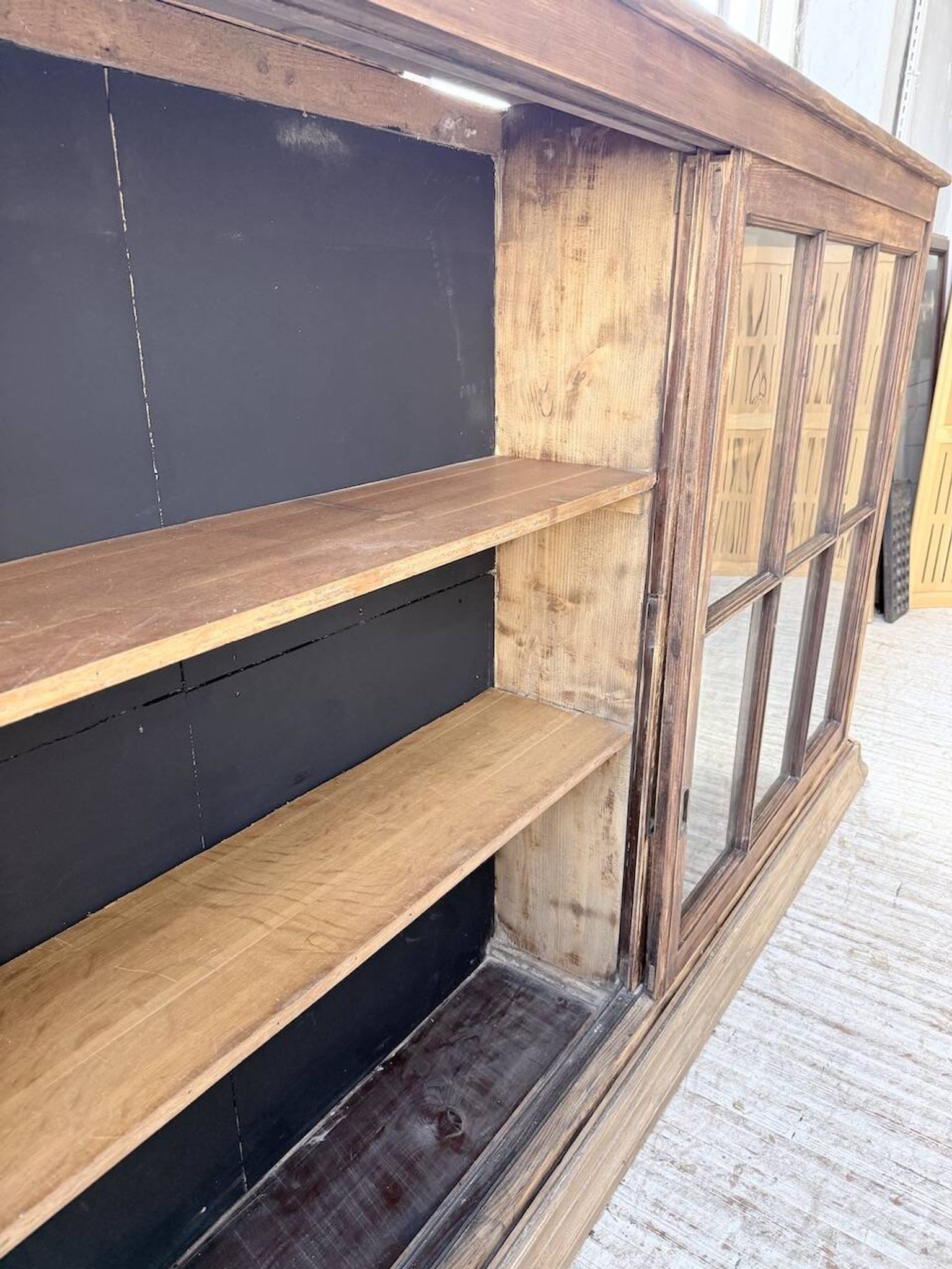XXL industrial sideboard with glass doors