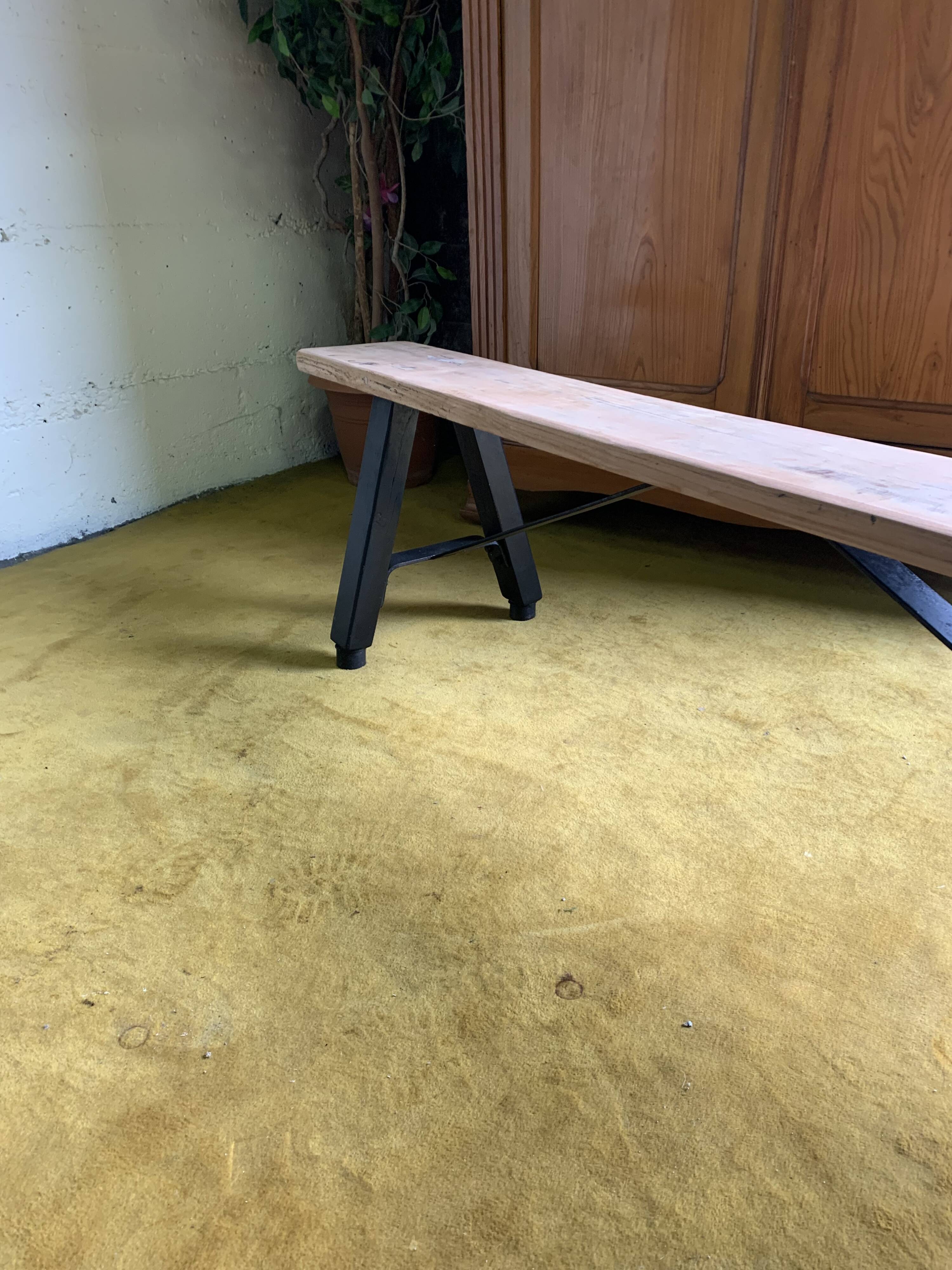 Banc campagne assise bois brut