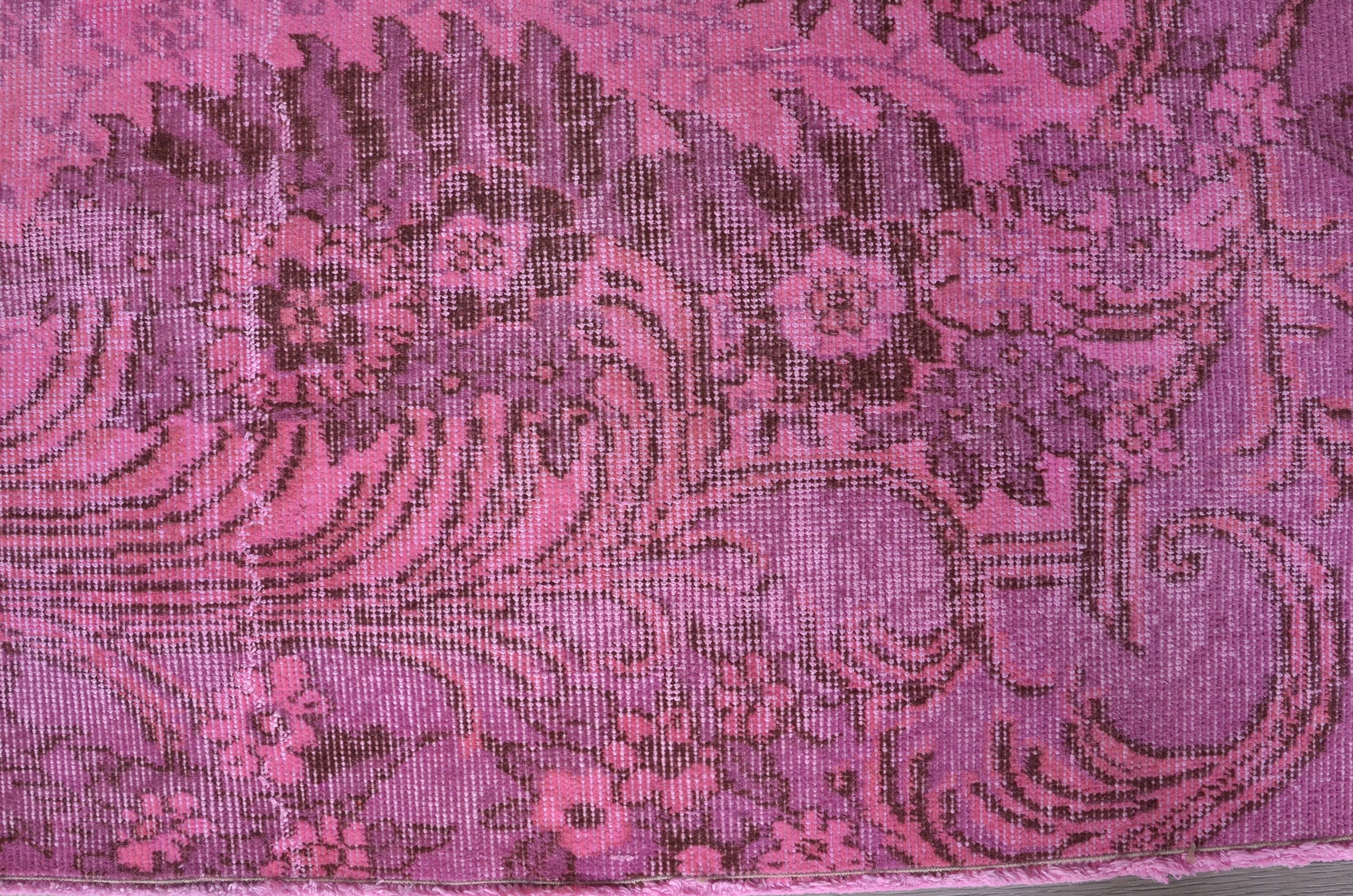 Pink Handknotted Floral Rug sku2356