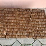 Old trunk in woven wicker rectangular shape - Bicycle model suitcase