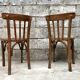 Pair of bistro chairs troquet Parisien in curved wood 1950