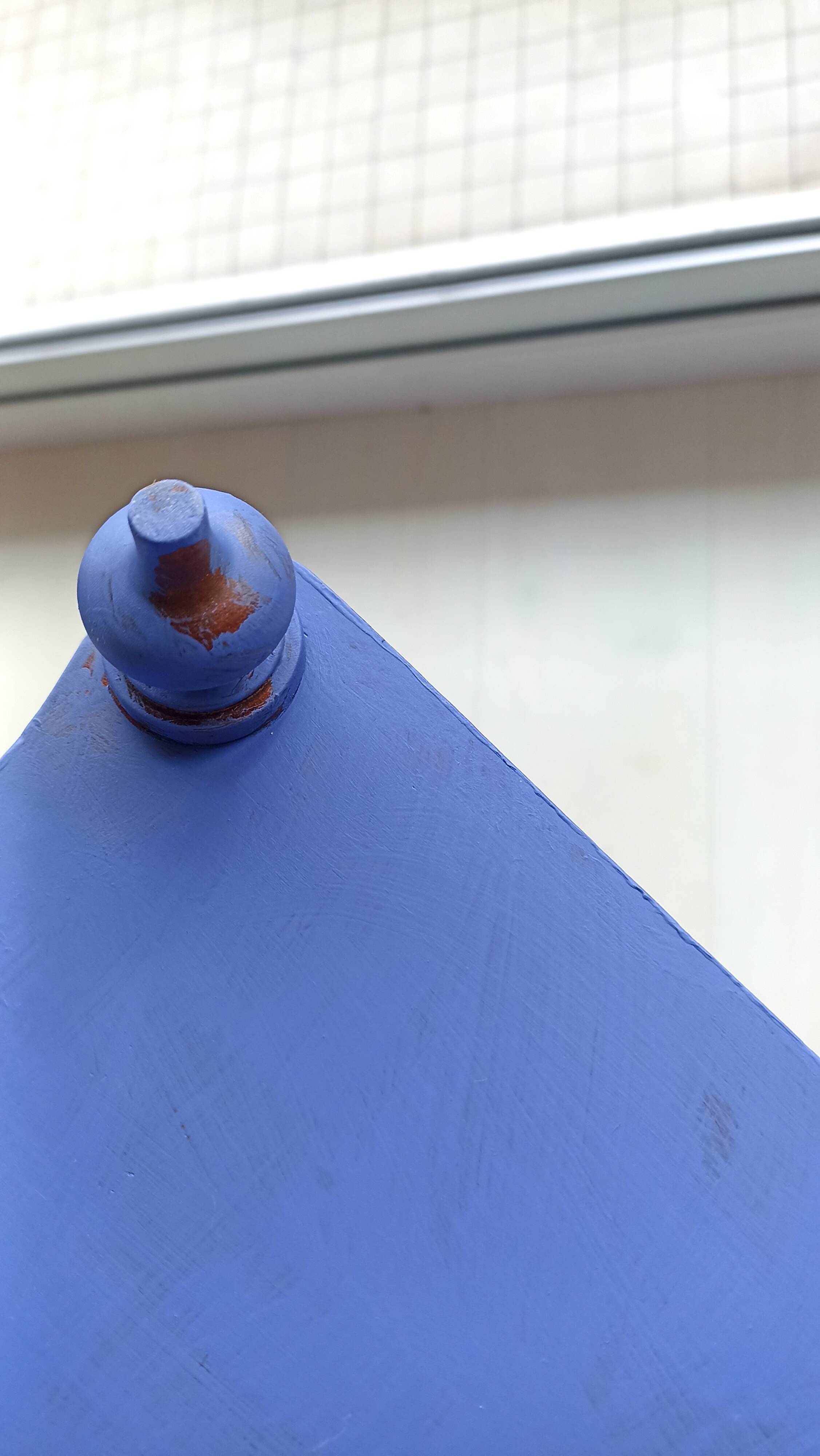 Tea shelf, late 19th century, painted blue.