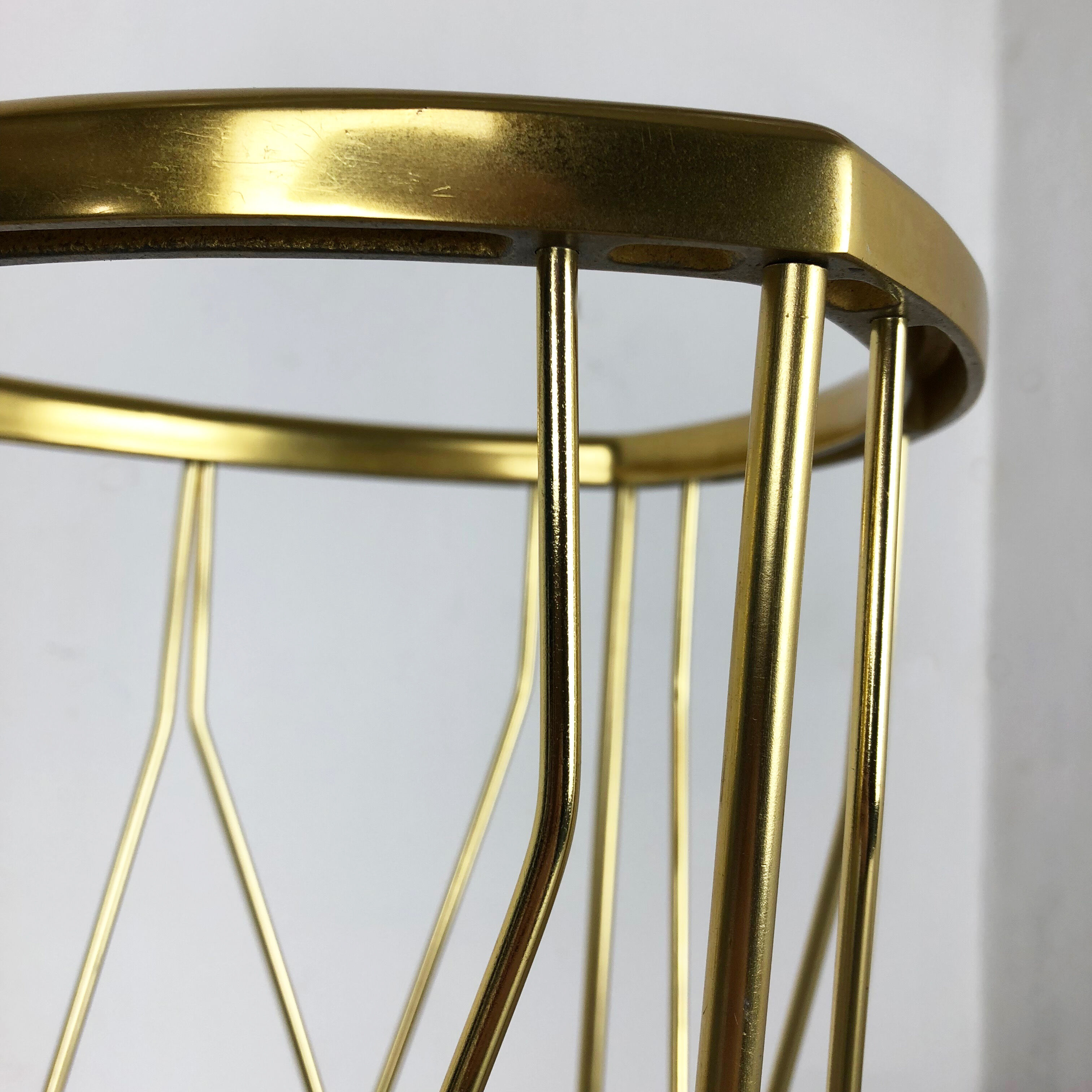 Midcentury metal brass modernist umbrella stand, Germany, 1950s