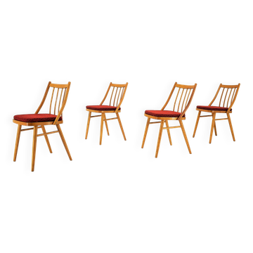 1960s Antonin Suman Beech Dining Chairs, Set of 4