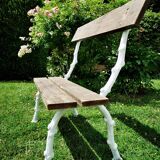 Old bench early 20th, cast iron decorated with branches