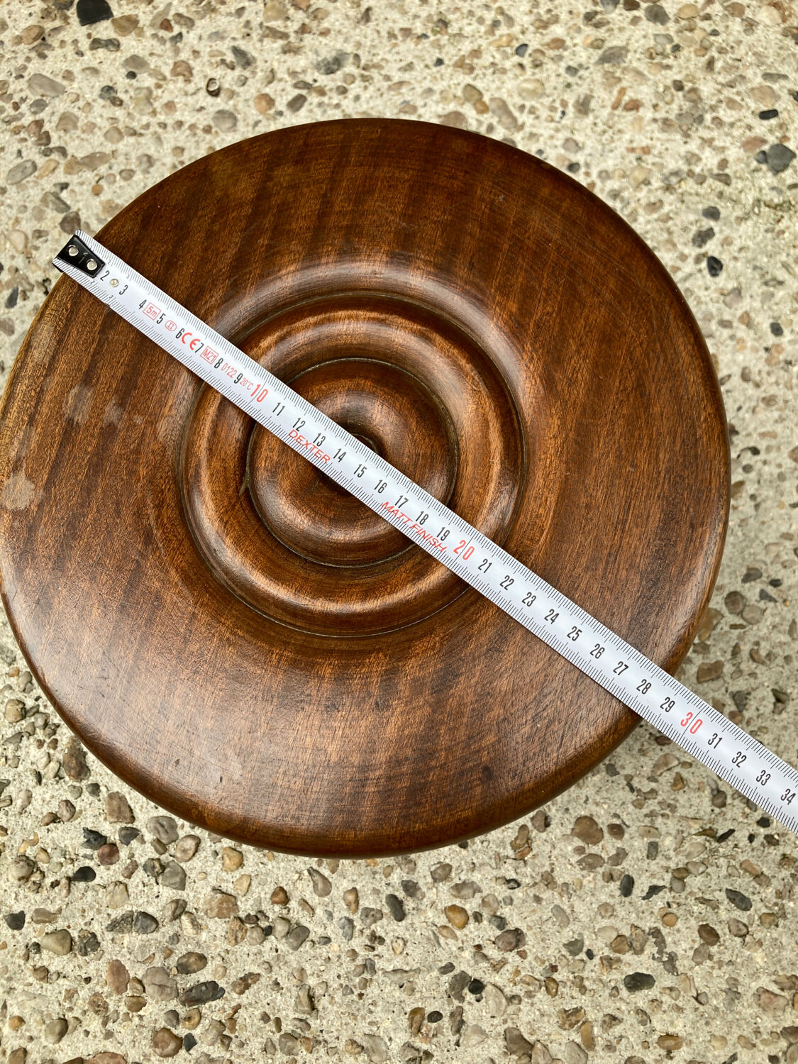 Brutalist wooden stool