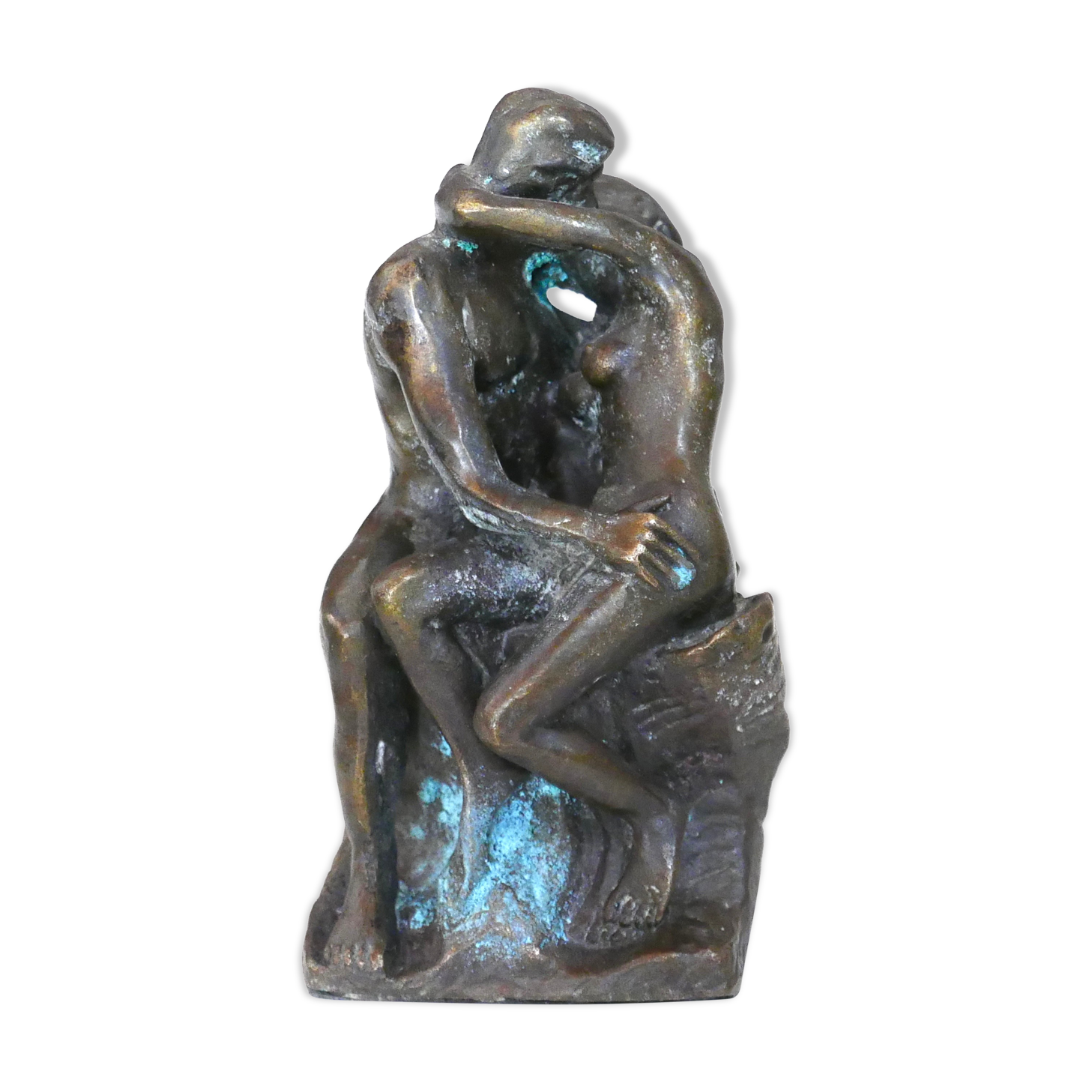 Presse papier le baiser de rodin en bronze