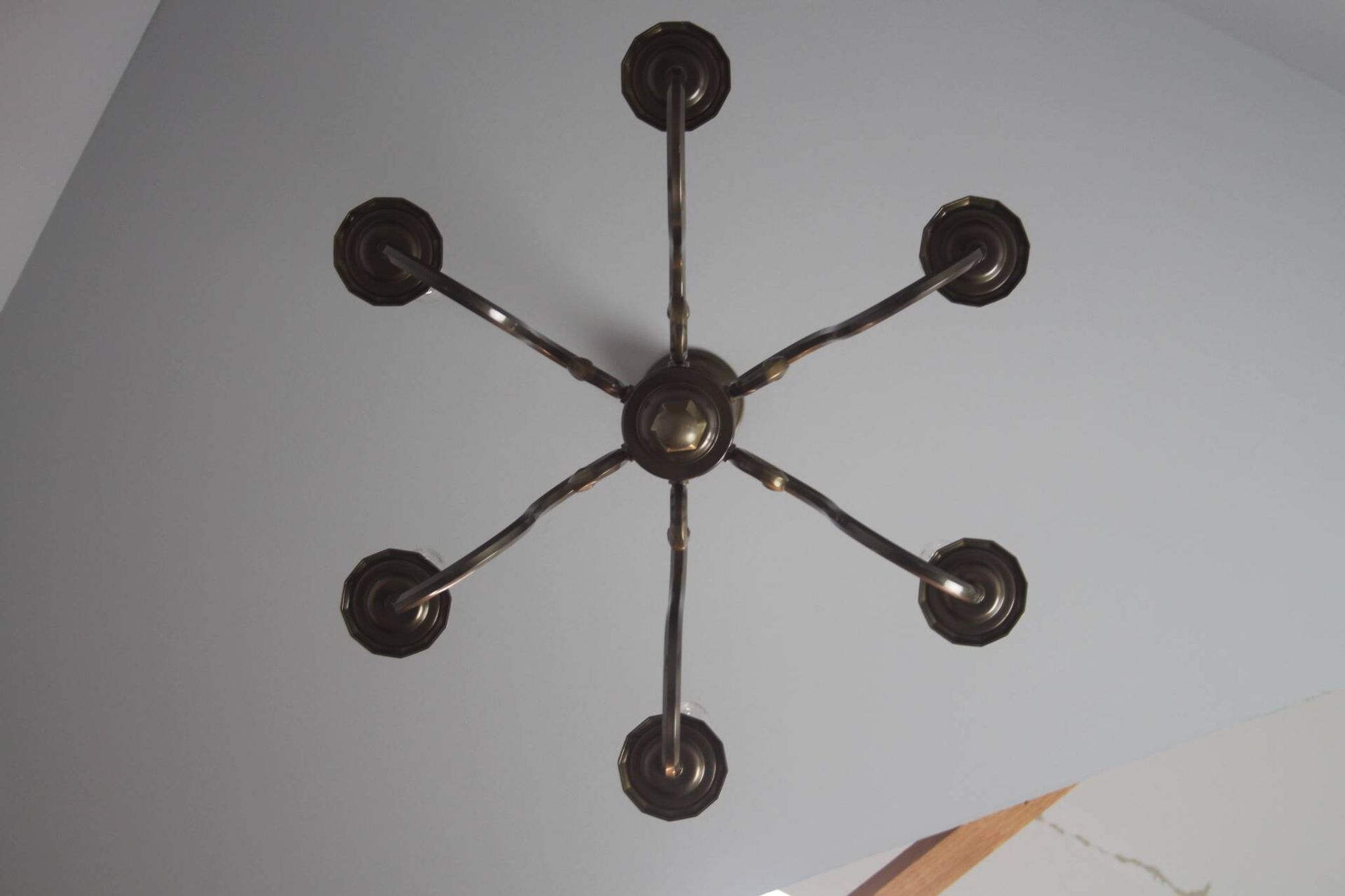 Vintage six-arm chandelier, 1970's.