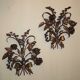 Pair of gold plated wall double candleholders with roses by Hans Kögl, 1960