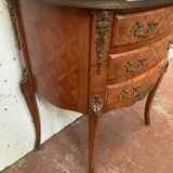 Louis XV style half-moon chest of drawers in marquetrya bottom of cubes XX century