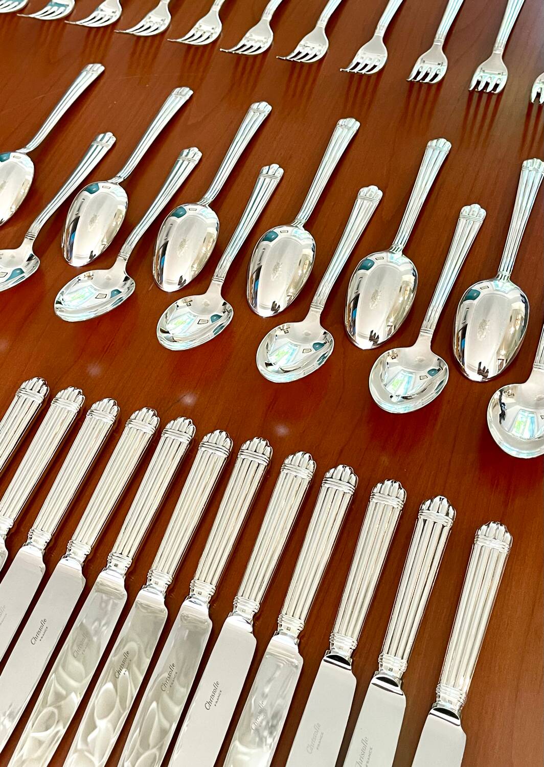 Christofle Aria, 48-piece flatware set, very good condition