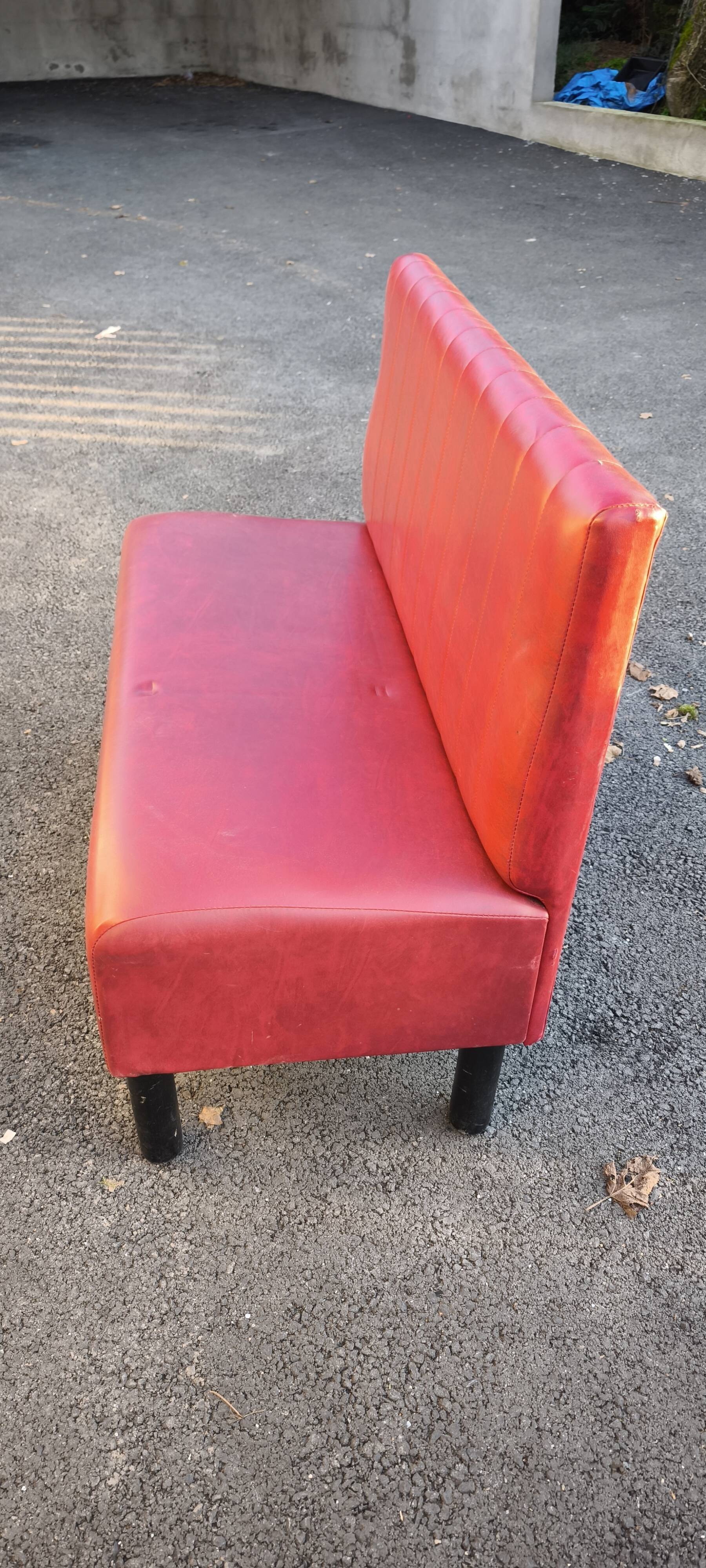 Vintage red bistro bench