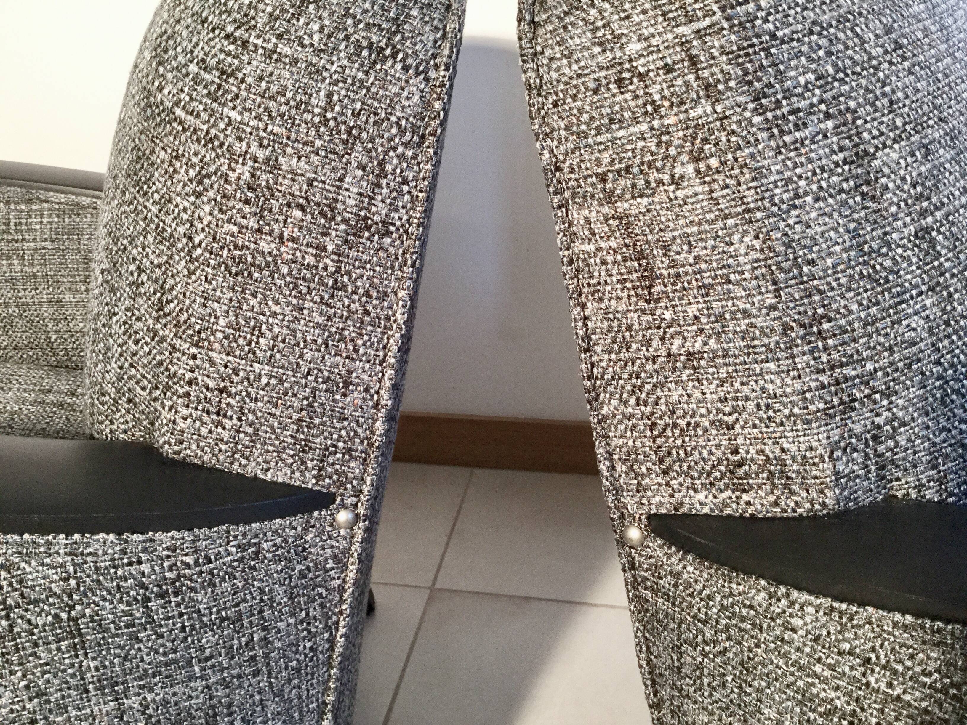 Pair of Studio armchair 1950 fully restored fabric Thévenon.