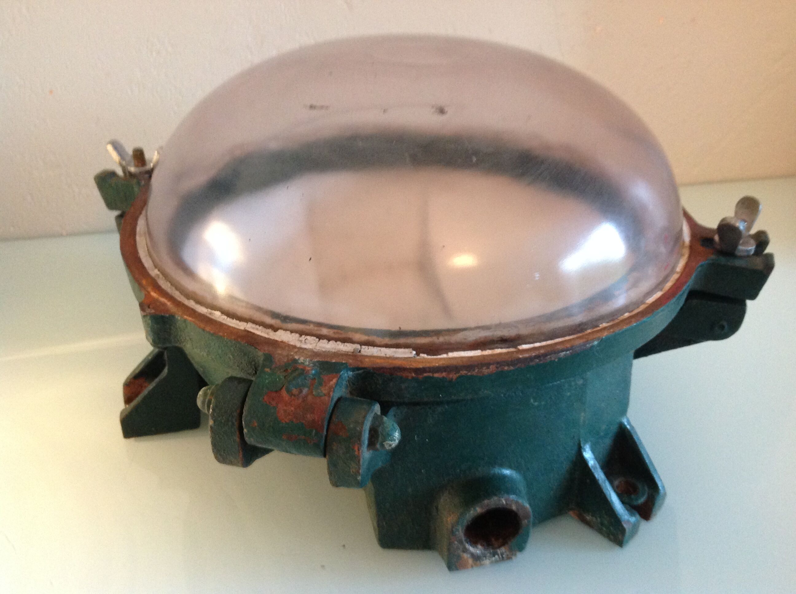 Ceiling lamp porthole cast iron industrial style / vintage 50s-60s