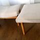Pair of oak stools in modern Scandinavian style made by Willy Beck.