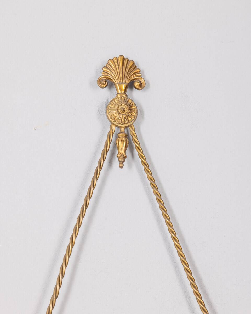 50s vintage wall mirror in brass decorated italian design