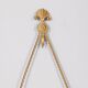 50s vintage wall mirror in brass decorated italian design