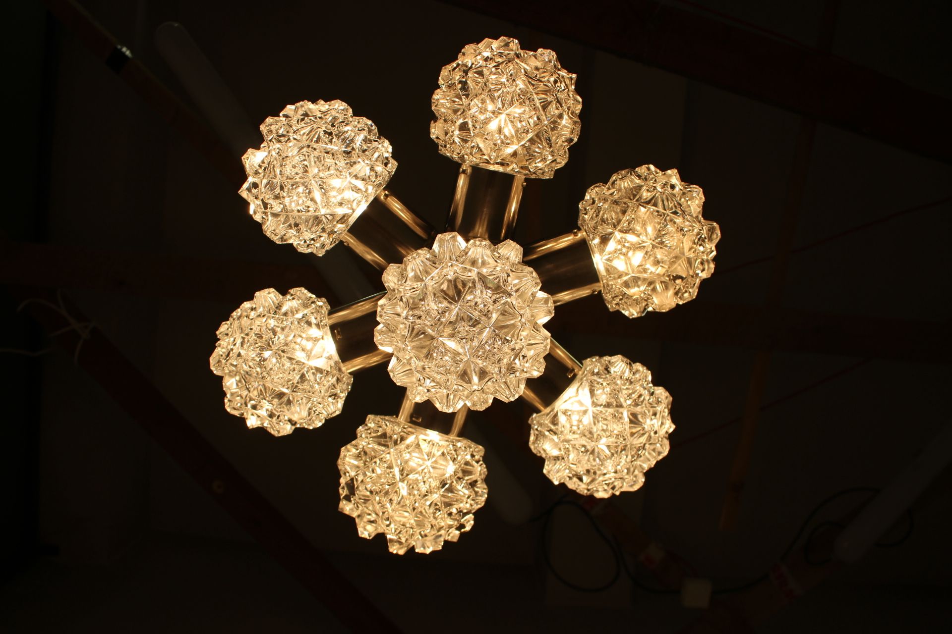 Mid-century glass chandelier , Kamenický Šenov, 1960´s