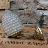 Sconce brass "pine apple" and glass