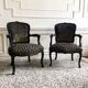Restored Louis XV-style leopard convertible chairs