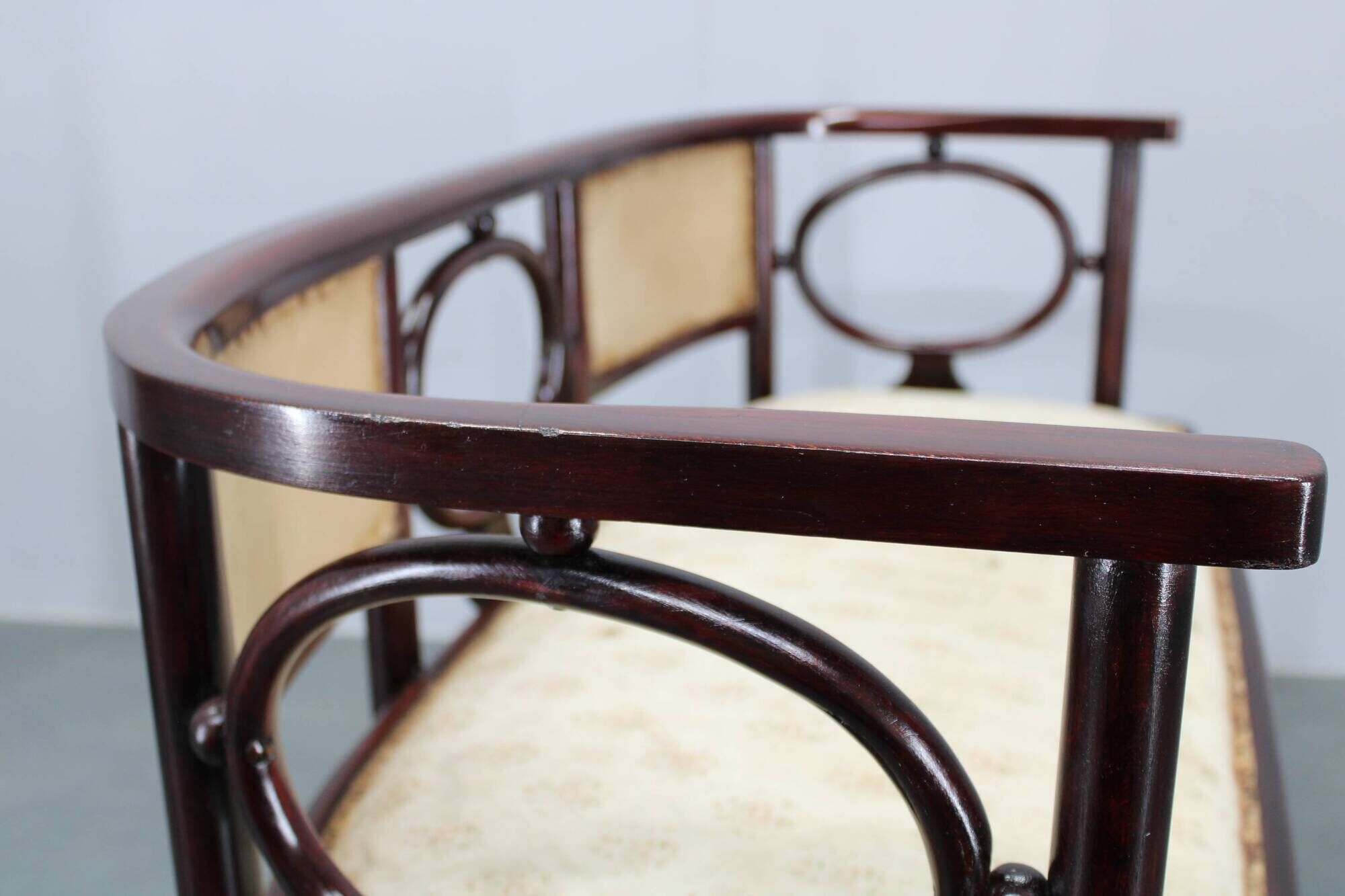 Josef Hoffmann Variation of Art Nouveau "Fledermaus" sofa by Fischel
