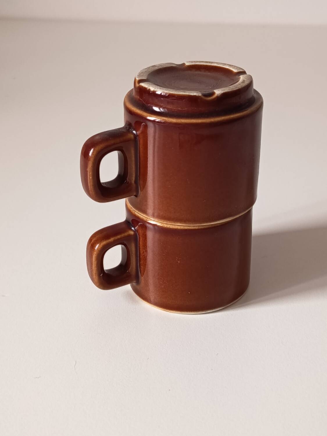 Set of 2 espresso cups, vintage bistro cups