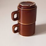 Set of 2 espresso cups, vintage bistro cups