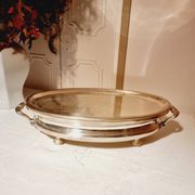 Christofle Plate Warmer Silver Metal large oval format 19th century L'Alfenide et Gallia