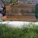Garden bench with cast iron legs and oak slats