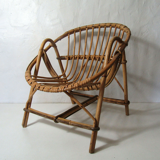 Children's rattan shell chair