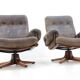 Scandinavian armchairs leather 1970 s