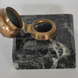 Encrier ancien marbre et bronze