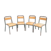 Suite de 4 chaises d’école Stella