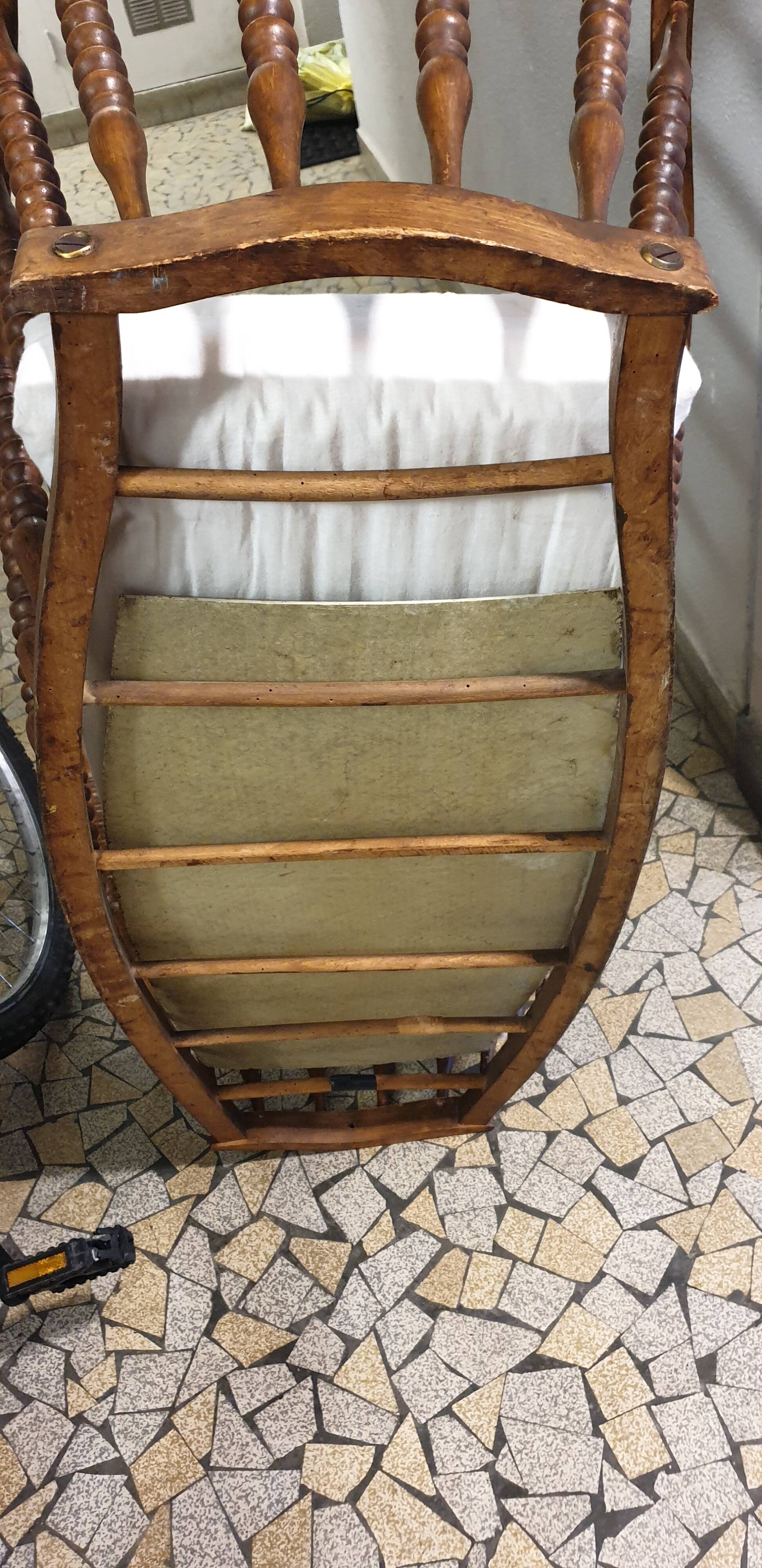 Turned wooden cradle half 20th century