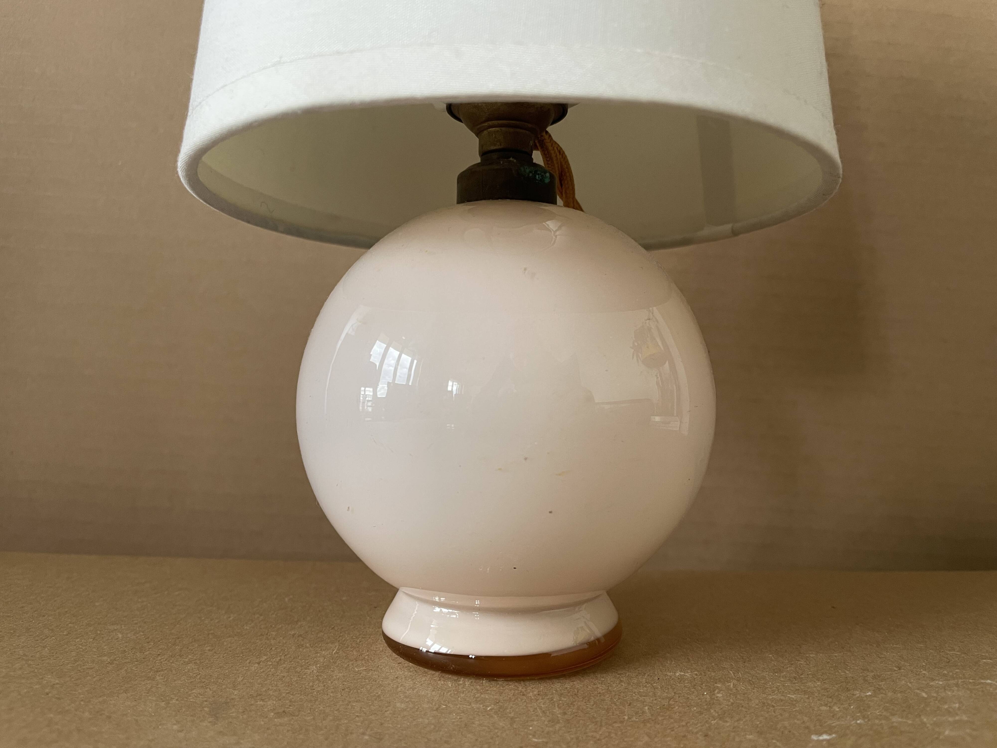 Small old glass table lamp