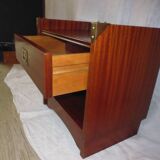 Brass bedside table and mahogany dressing 70s