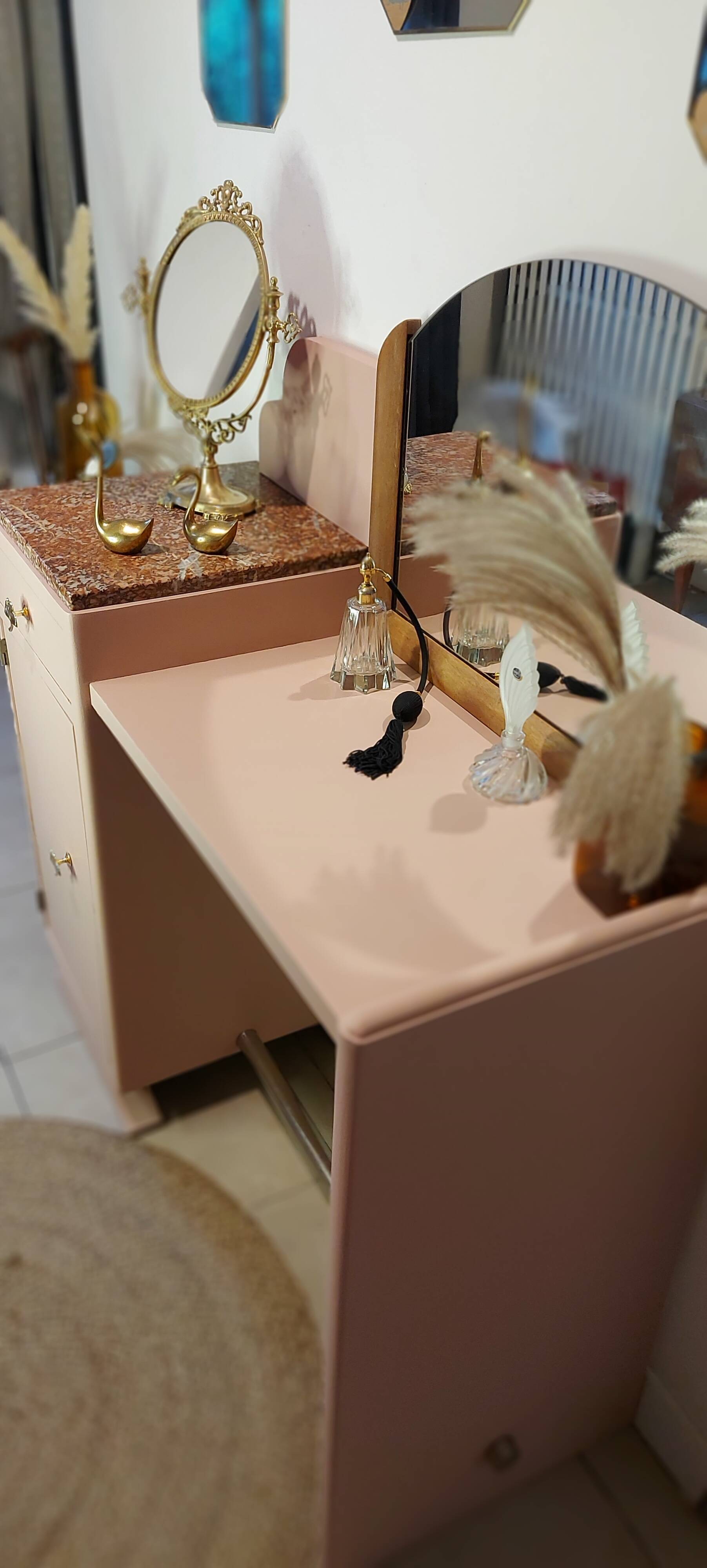 Art Deco dressing table / bedside table set