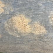 Tableau HSP "Paysage aux blés et coquelicots" post impressionniste 1900