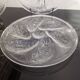 6 embossed glass oyster plates, 1970s Arcoroc France
