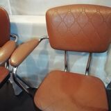 2 skaï chairs and vintage chrome