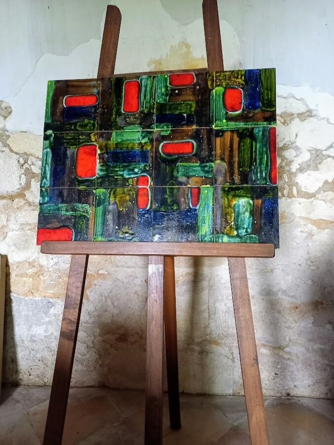 Original painting from the 1950s, ceramic squares.