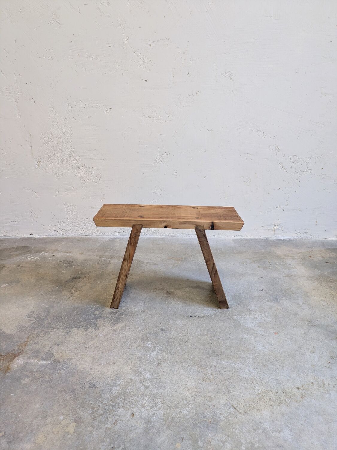 Banc / tabouret vintage bois ancien bohème