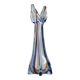 Vintage Murano glass vase - clear glass with blue and red details - timeless design from Italy in the 1970s - gift idea, table decoration.