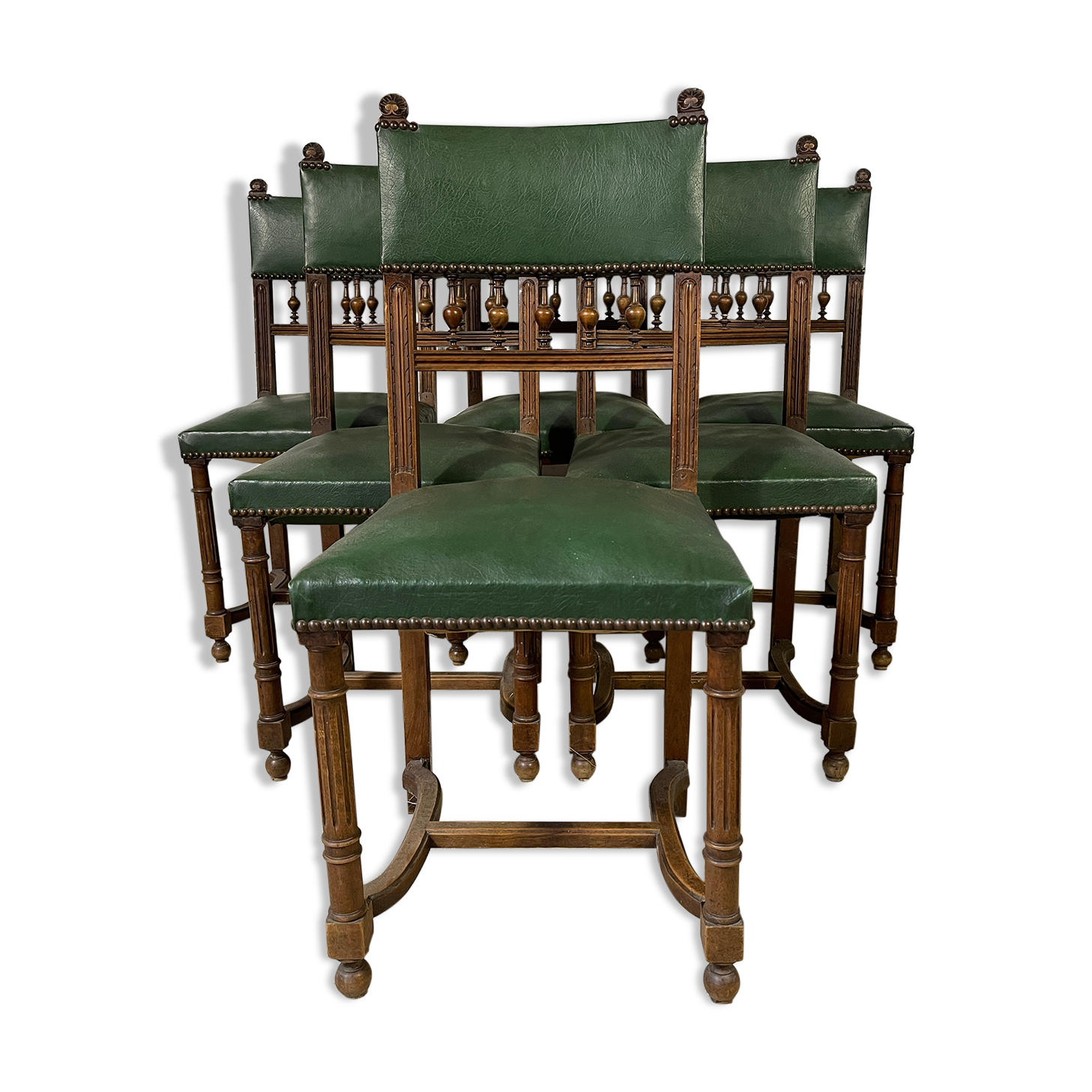 Series of 6 antique chairs