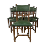Series of 6 antique chairs