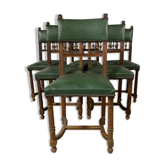 Series of 6 antique chairs