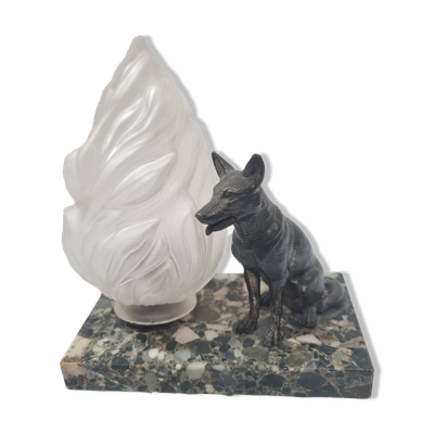 Lampe Art deco marbre chien