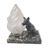 Lampe Art deco marbre chien