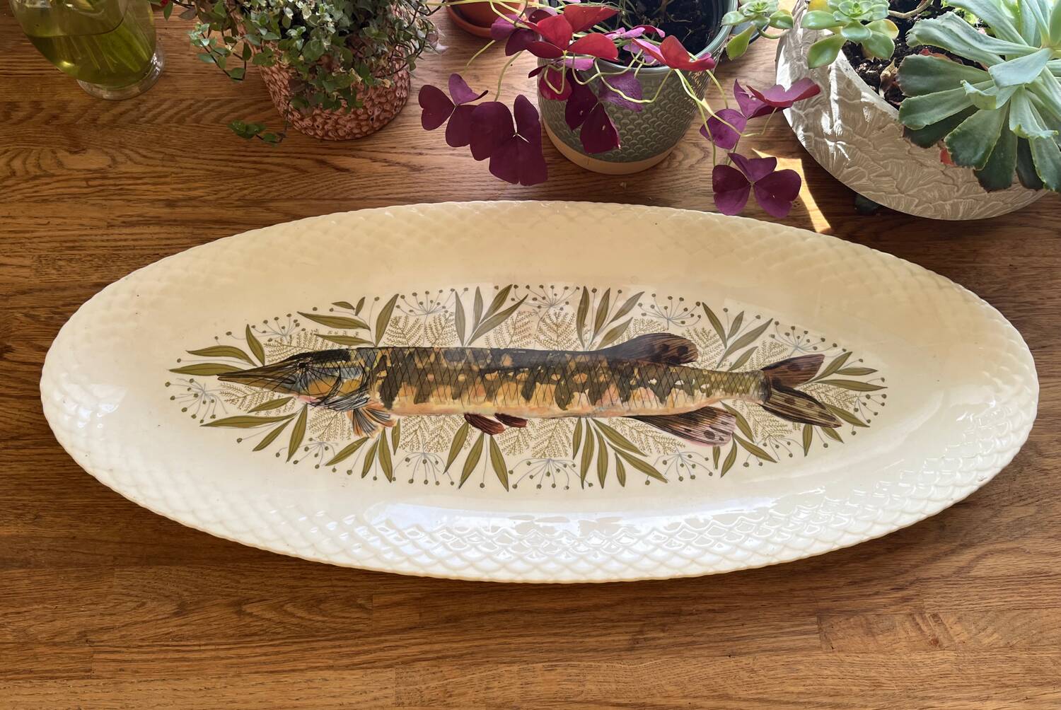 Gien earthenware fish dish