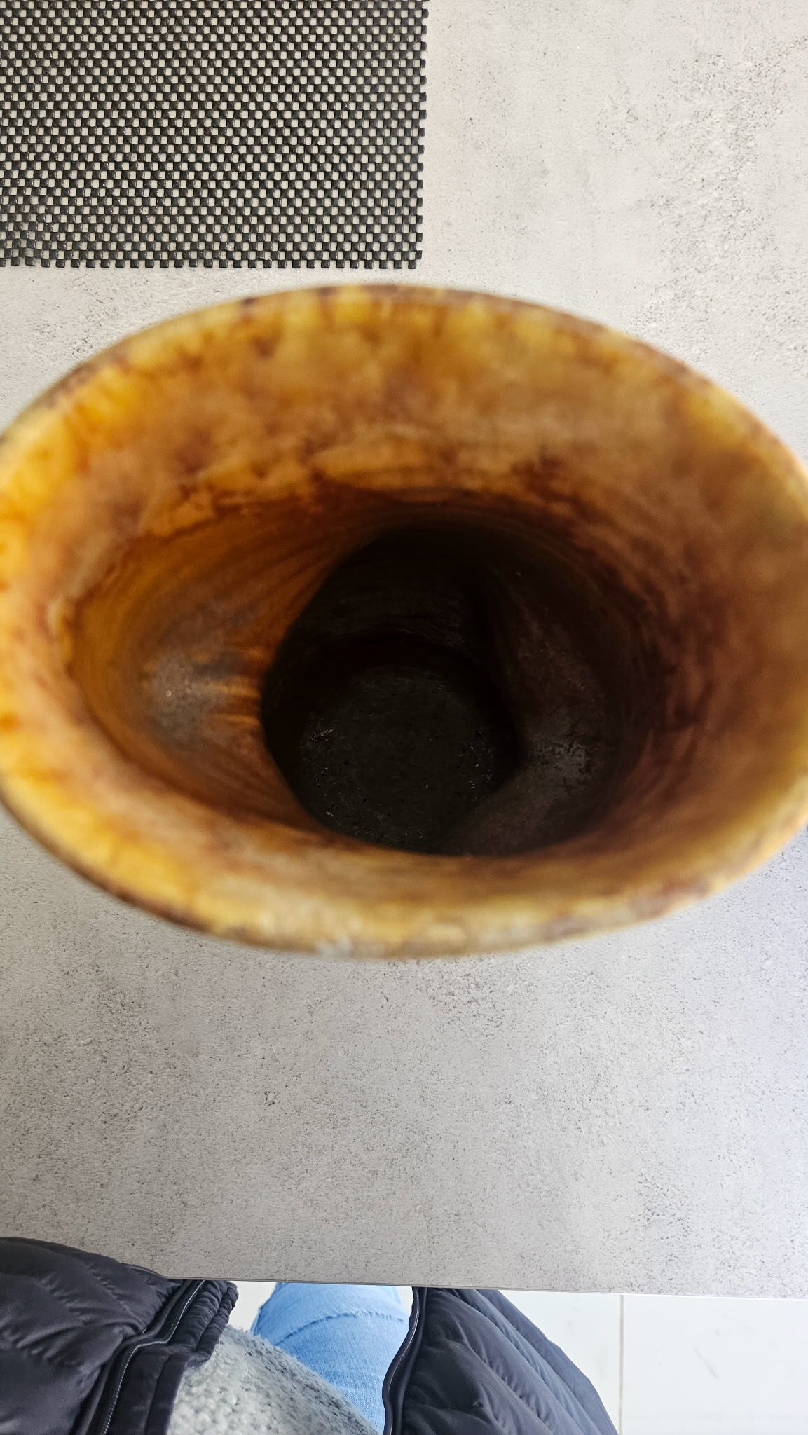Vintage organic ceramic vase with a flamed glaze – Signed Accolay